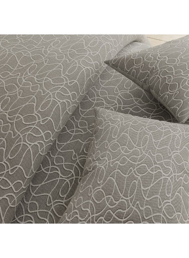 DANUBE HOME AW25 OxFord Reverie Super King Comforter Set - 7 Pieces Jacquard Bedding in Grey, Includes Comforter, Pillowcases, Cushion Covers & Fitted Sheet - Image 3