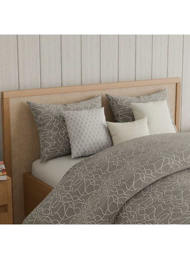 DANUBE HOME AW25 OxFord Reverie Super King Comforter Set - 7 Pieces Jacquard Bedding in Grey, Includes Comforter, Pillowcases, Cushion Covers & Fitted Sheet - Image 1