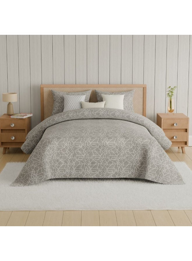 DANUBE HOME AW25 OxFord Reverie Super King Comforter Set - 7 Pieces Jacquard Bedding in Grey, Includes Comforter, Pillowcases, Cushion Covers & Fitted Sheet - Image 4