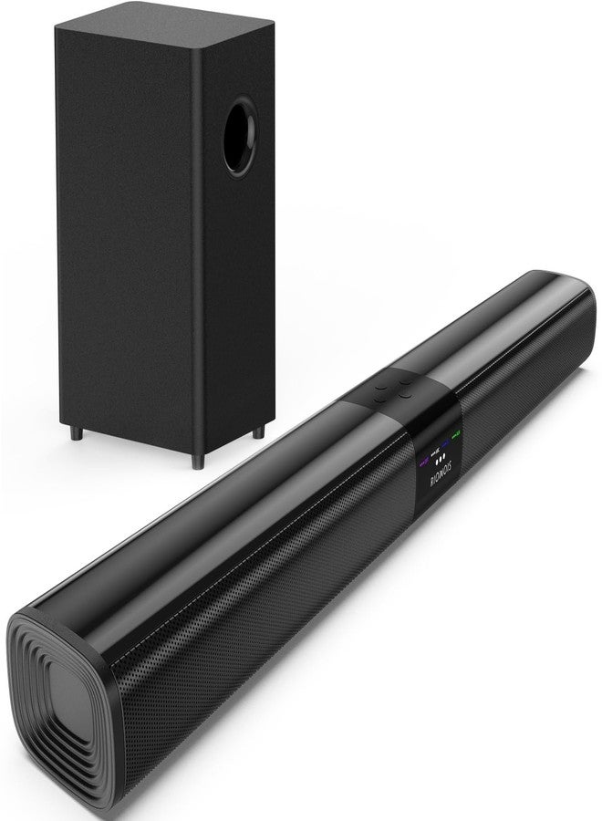 Saiyin Sound Bar for Smart TV with 5.25 Inch Subwoofer, 100W 24 Inch Soundbar for TV, TV Soundbar with Optical, ARC, AUX and Bluetooth Inputs, Detachable Surround Sound System for TV - Image 1