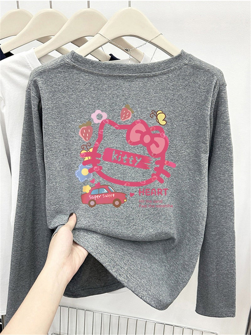 Pink anti-aging printed shoulder short-sleeved t-shirt for women's design sense niche summer 2025 new half-sleeved T-shirt top - Image 1
