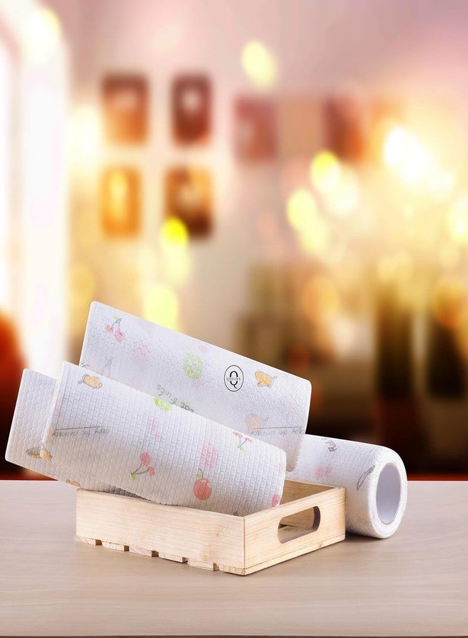 HELIMIX Kitchen Printed Tissue Roll Non-stick Oil Absorbing Paper Roll Kitchen Special Towel Wipe Wet Dry Chores Degreasing (50 wipes, 1 Roll) - Image 4