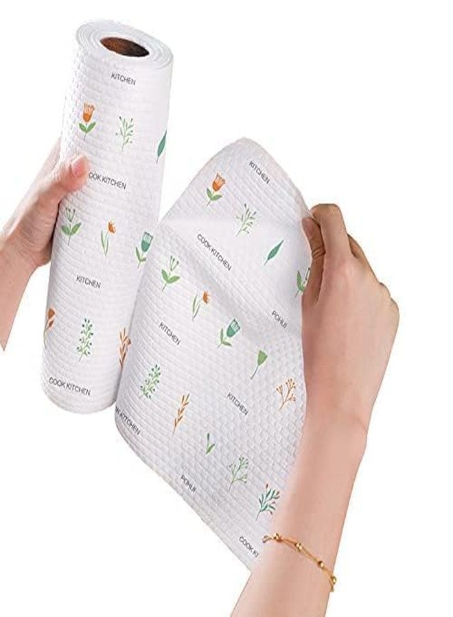 HELIMIX Kitchen Printed Tissue Roll Non-stick Oil Absorbing Paper Roll Kitchen Special Towel Wipe Wet Dry Chores Degreasing (50 wipes, 1 Roll) - Image 2