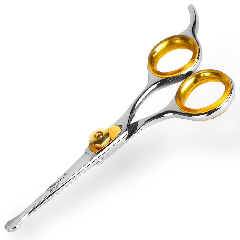 Sharf Gold Touch 4.5 Inch 440c Japanese Stainless Steel Pet Grooming Scissor with Round tip and Ballpoint for Safety - Image 1