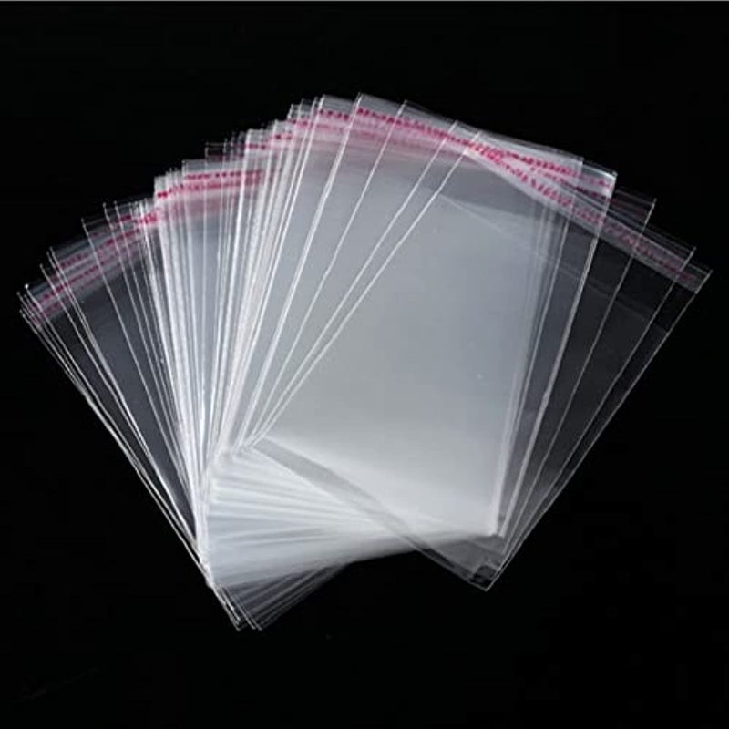 Gift Bags & Wrapping Supplies - 100 Multiple size Clear Self-adhesive Cello Cellophane Bag Self Sealing Small Plastic Bags for Candy Packing Resealable Bag 77 (100pcs 9x16cm)