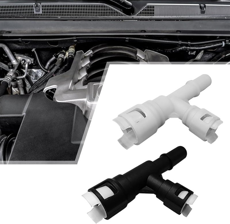 Hirificing 2PCS Car Heater Core Hose Fitting Connector #15055343 15055342 800-413 800-413CD, Heater Coolant Hose Junction Pipe Joint Compatible with Select Cadillac Chevrolet GMC(Black & White) - Image 1