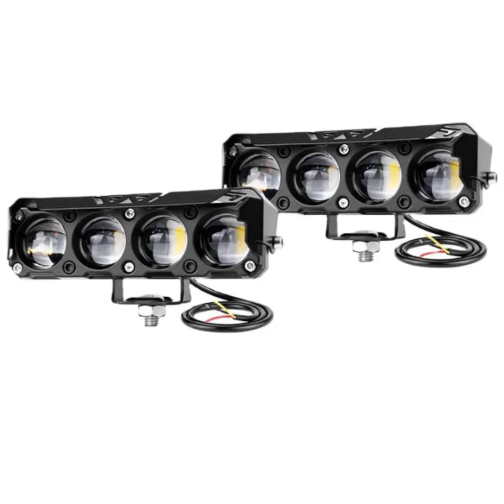 Schsteindar 4 LED Light Bar 40W,White,Yellow,White+Yellow Flashing Mode 12-36V, 130mm Length, Set of 2, Black - Image 1