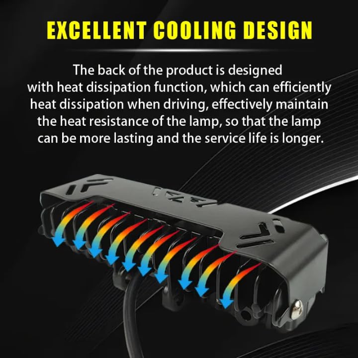 Schsteindar 4 LED Light Bar 40W,White,Yellow,White+Yellow Flashing Mode 12-36V, 130mm Length, Set of 2, Black - Image 4