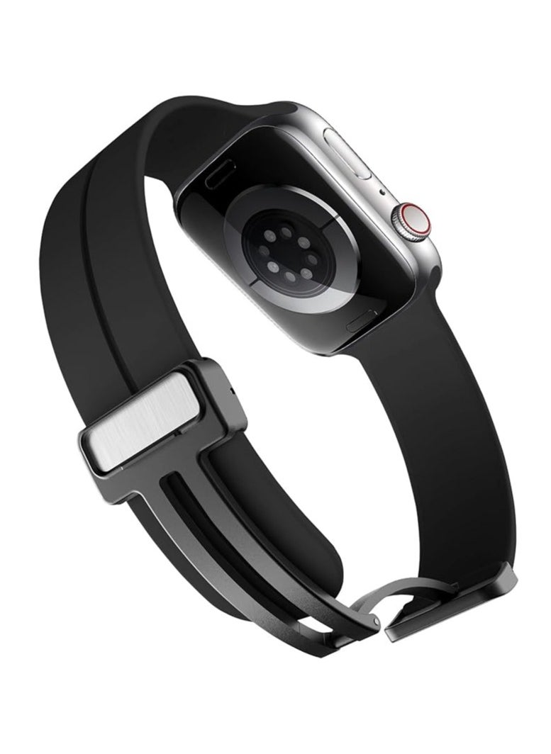 Generic - Magnetic Bands for Apple Watch Ultra/Ultra 2 Band 49mm 45mm 44mm 42mSoft Sport Silicone Strap for iwatch Series 9/8/7/6/5/4/3/2/1/SE2/SE - Image 1
