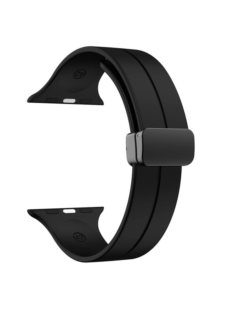 Generic - Magnetic Bands for Apple Watch Ultra/Ultra 2 Band 49mm 45mm 44mm 42mSoft Sport Silicone Strap for iwatch Series 9/8/7/6/5/4/3/2/1/SE2/SE - Image 1