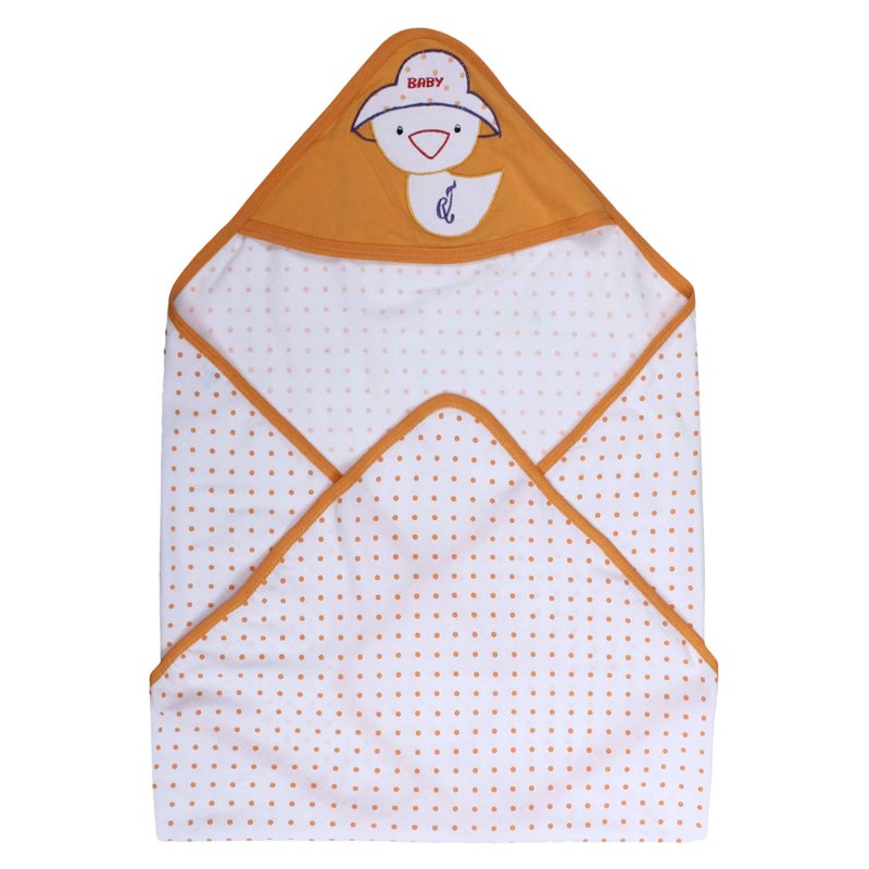 superminis Cotton Single Layered Polka Dot Printed Blanket Cum Wrapping Sheet Cum Baby Towel with Embroidered Hood for Babies (Pack of 4, Multicolor) - Image 5