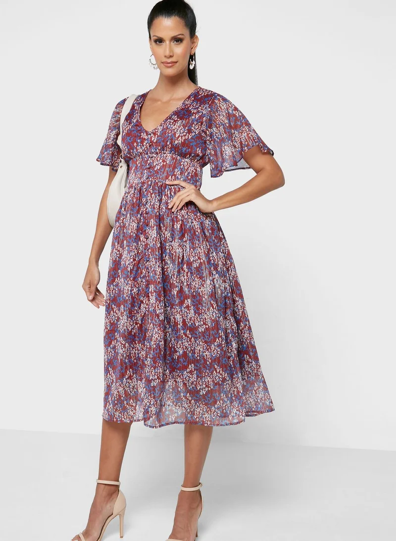 ELLA Gathered Dress With Buttons