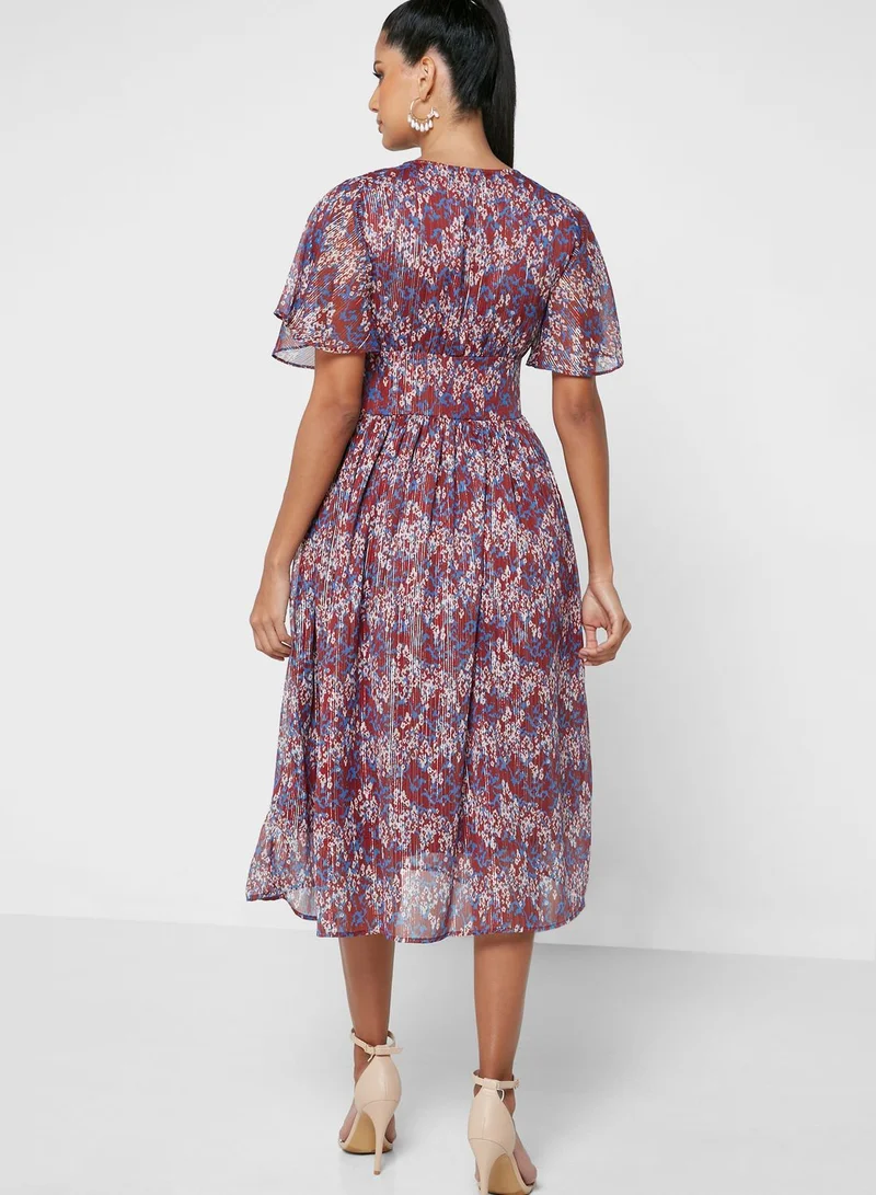 ELLA Gathered Dress With Buttons