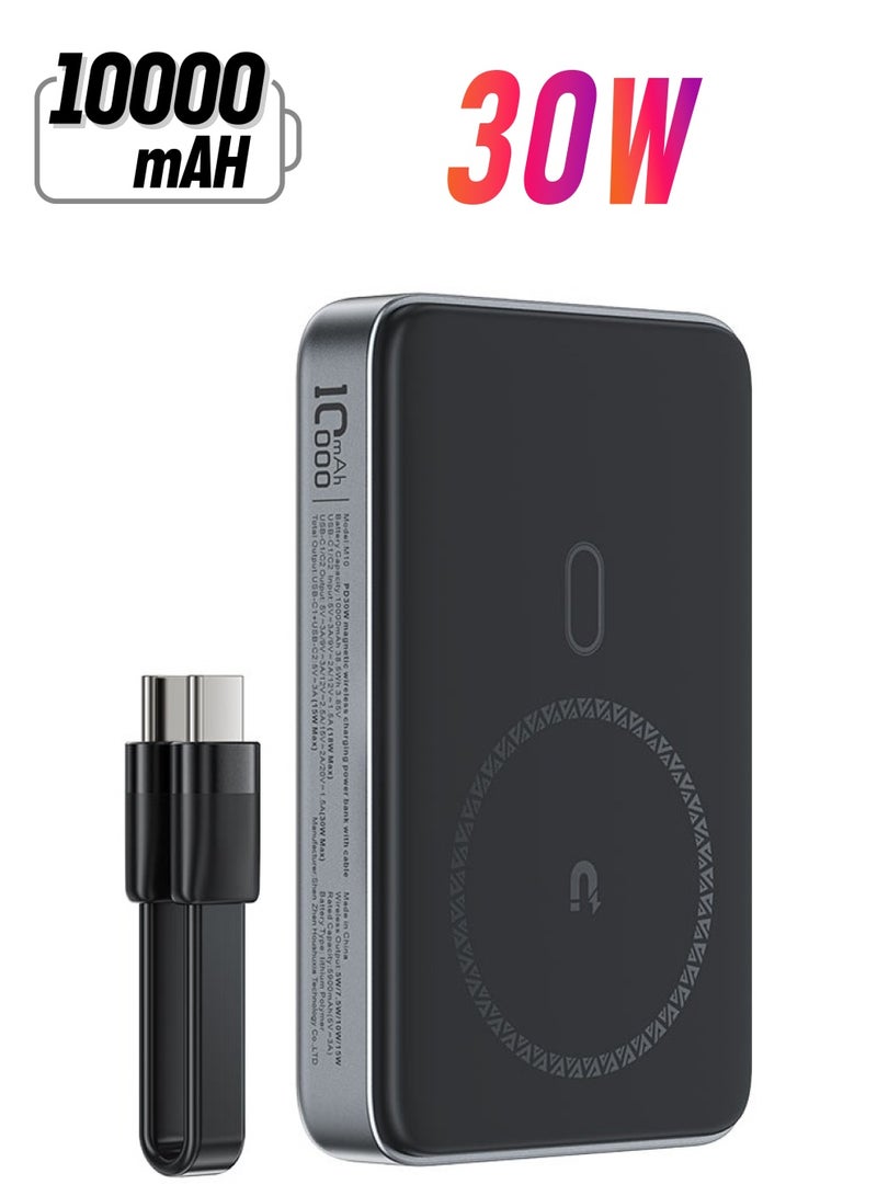 ACEFAST M10 PD30W power bank 10000mAh with wireless charging and cable. - Image 1
