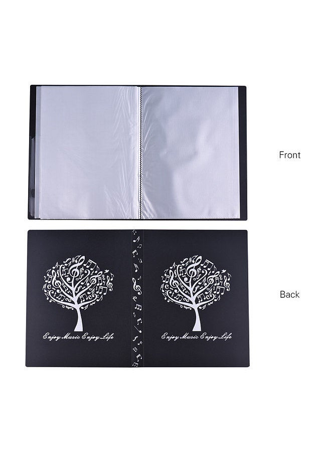 Music Sheet Score File Paper Documents Storage Folder Holder Plastic A4 Size 40 Package Pockets