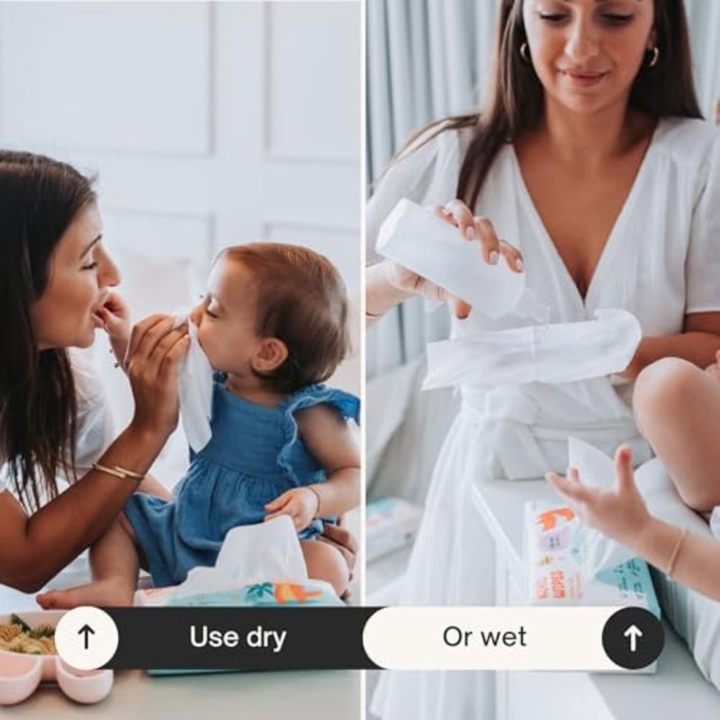 Koko Wipes 100% Cotton Dry Baby Wipes, 600 Count, Unscented, Super Absorbent and Hypoallergenic, Use Wet or Dry, For Sensitive Skin and Diaper Changes - Image 5