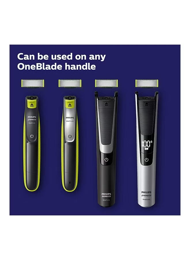 Philips - Pack Of 3 Oneblade Replacement Green/Silver 4.331X0.866X3.937 - Image 1