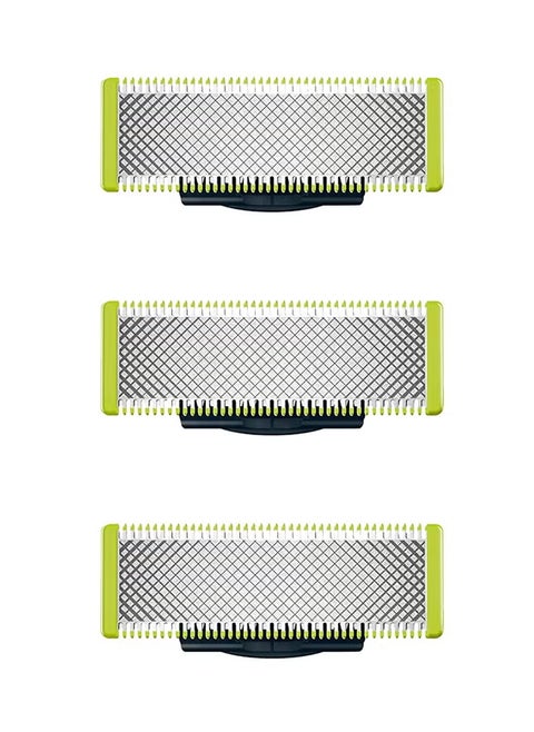Pack Of 3 Oneblade Replacement Green/Silver 4.331X0.866X3.937