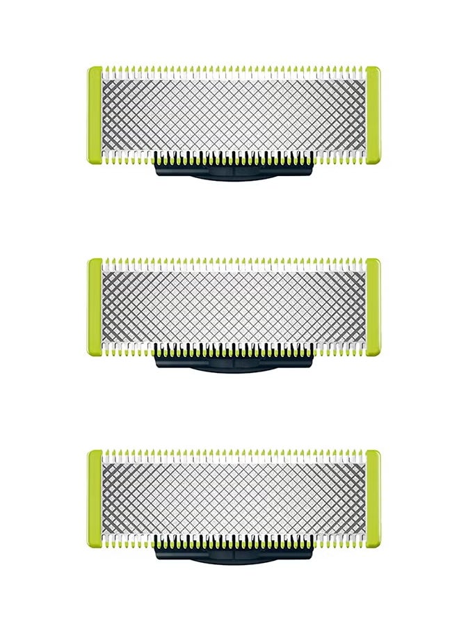 Philips - Pack Of 3 Oneblade Replacement Green/Silver 4.331X0.866X3.937 - Image 1