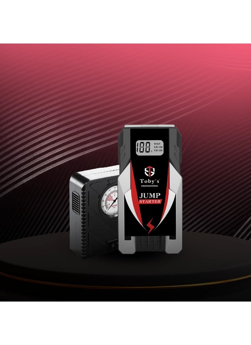 Toby's Jump Starter With Compressor For Cars 6000mAh And 22.2WH Power Bank For Electronic Devices  - Image 2