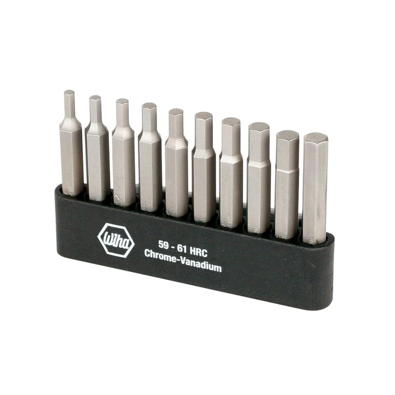 Wiha WIHA 74986 Hex Inch and Metric Power Bit Set with Holder 10Piece  - Image 1
