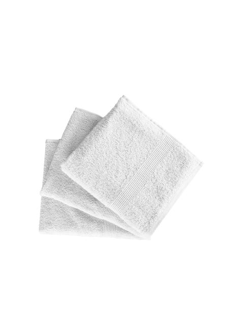 Signoola Face towel Set Of 3 Pcs 60 x 40 cm White Scot Solid , 100% cotton.