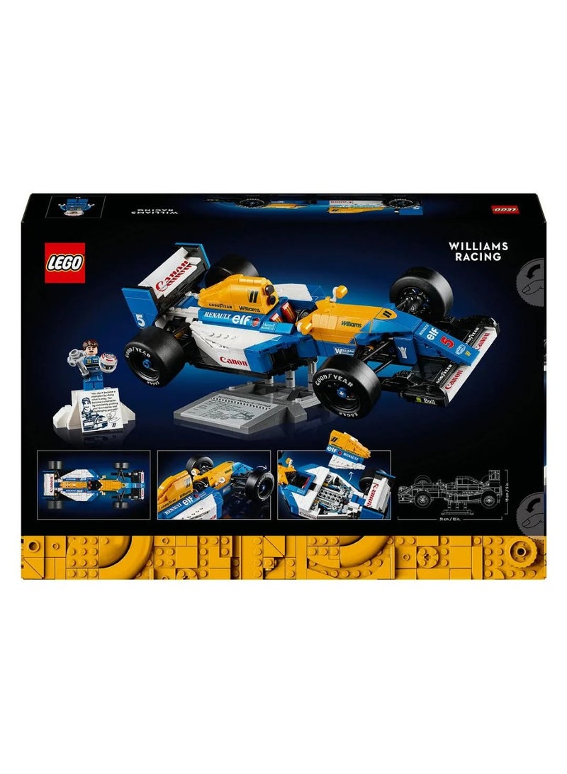 LEGO Icons Williams Racing FW14B & Nigel Mansell Home and Office Desk Decor Car Model Kit 10353 - 799 Pieces - Image 2