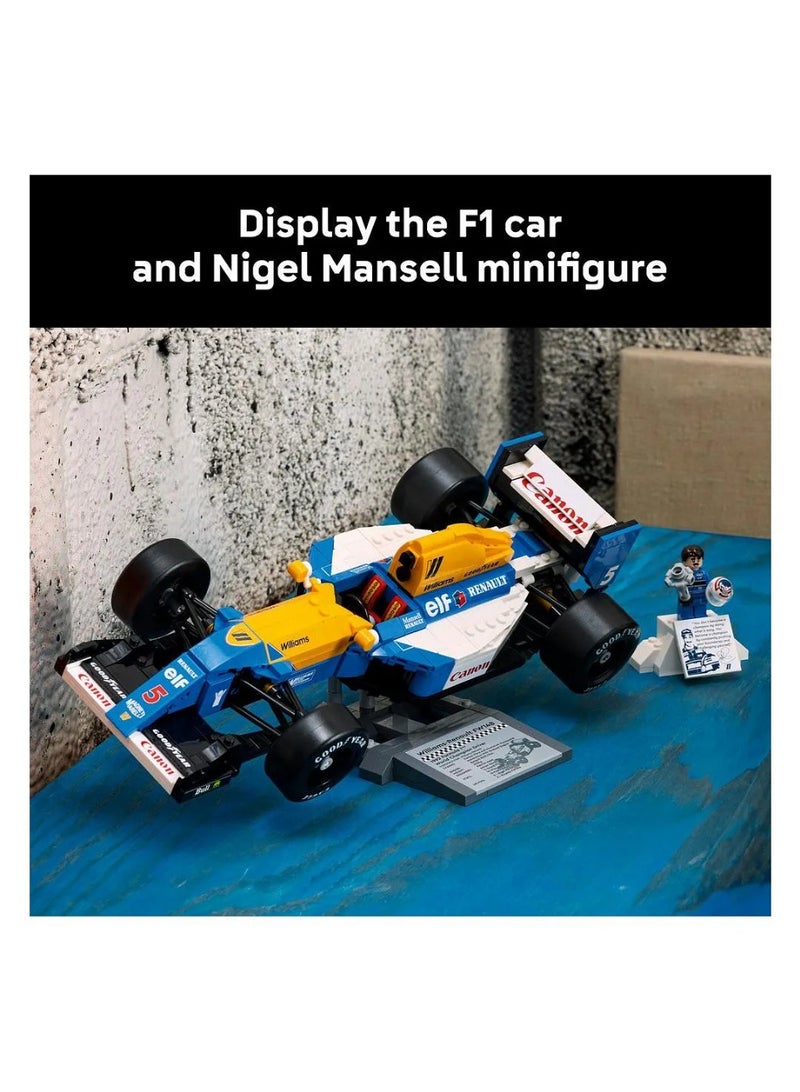 LEGO Icons Williams Racing FW14B & Nigel Mansell Home and Office Desk Decor Car Model Kit 10353 - 799 Pieces - Image 3