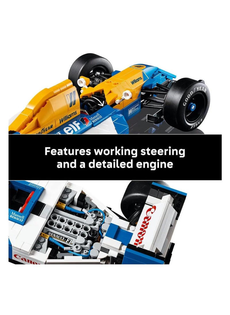 LEGO Icons Williams Racing FW14B & Nigel Mansell Home and Office Desk Decor Car Model Kit 10353 - 799 Pieces - Image 5