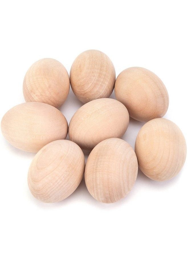 DomeStar Wooden Fake Chicken Eggs 6Pcs 2.5" Unpainted Faux Wood Eggs For Encouraging Hens To Lay Eggs  - Image 1