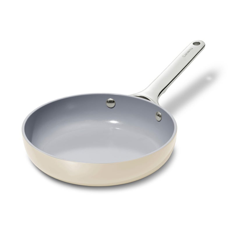 Caraway Nonstick Ceramic Mini Fry Pan 105 qt 8 Non Toxic PTFE PFOA Free Oven Safe Compatible with All Stovetops Gas Electric Induction Cream
