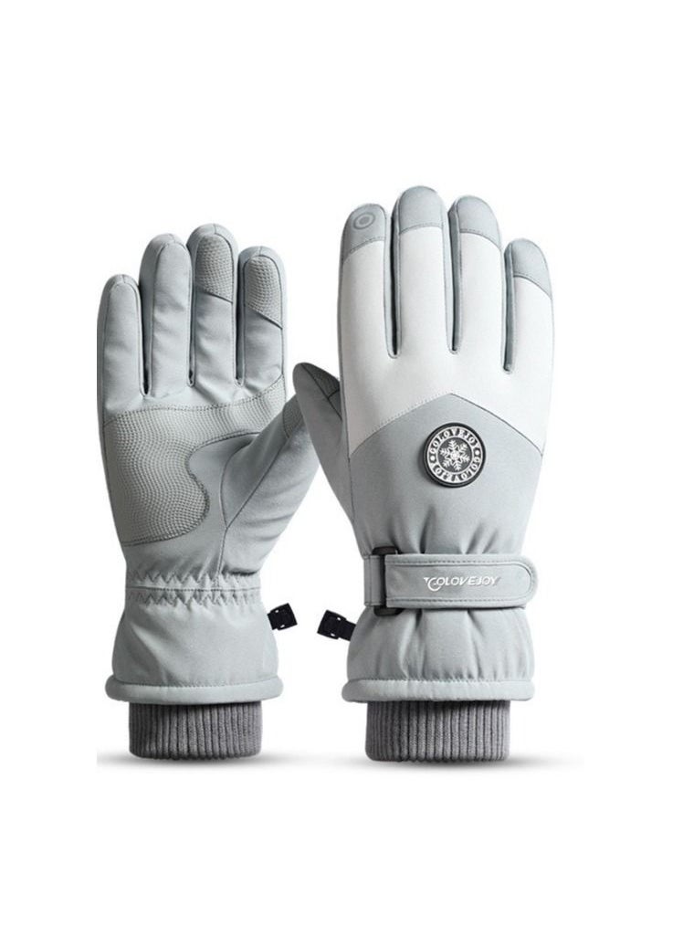 Golovejoy Women's Outdoor Plush Warm And Cold Proof Gloves In Winter 