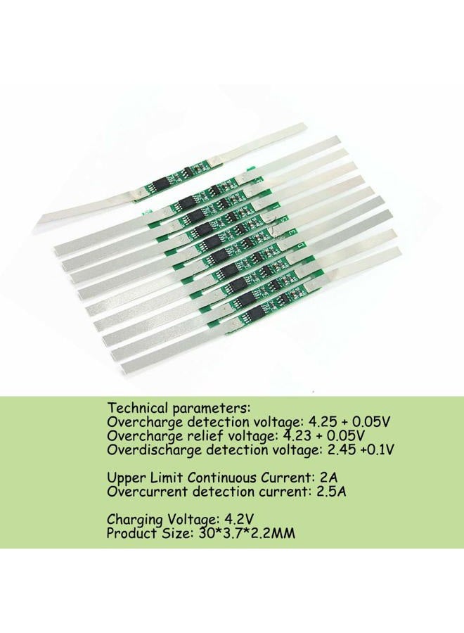 KOOBOOK 10pcs 3A BMS Protection Board with Solder Belt for 1S 3.7V 18650 Li-ion Lithium Battery Cell Kit - Image 4