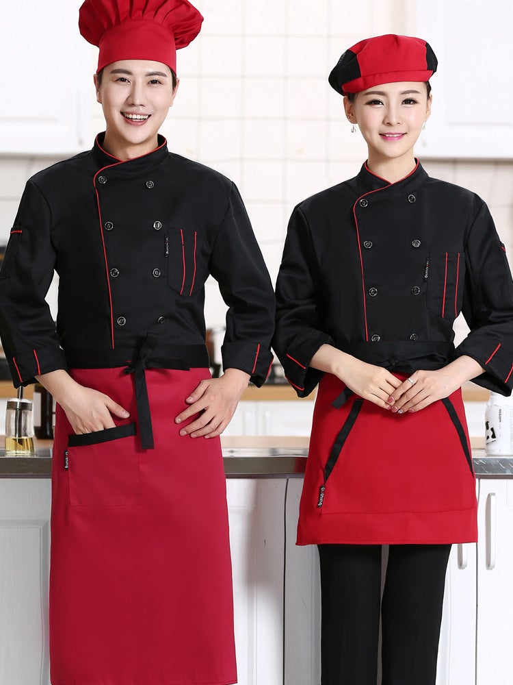 Chef Uniform Long-Sleeved Clothing For Men And Women Kitchen Baking Pastry Pastry Chef Work Clothes Dessert Shop Bakery - Image 5