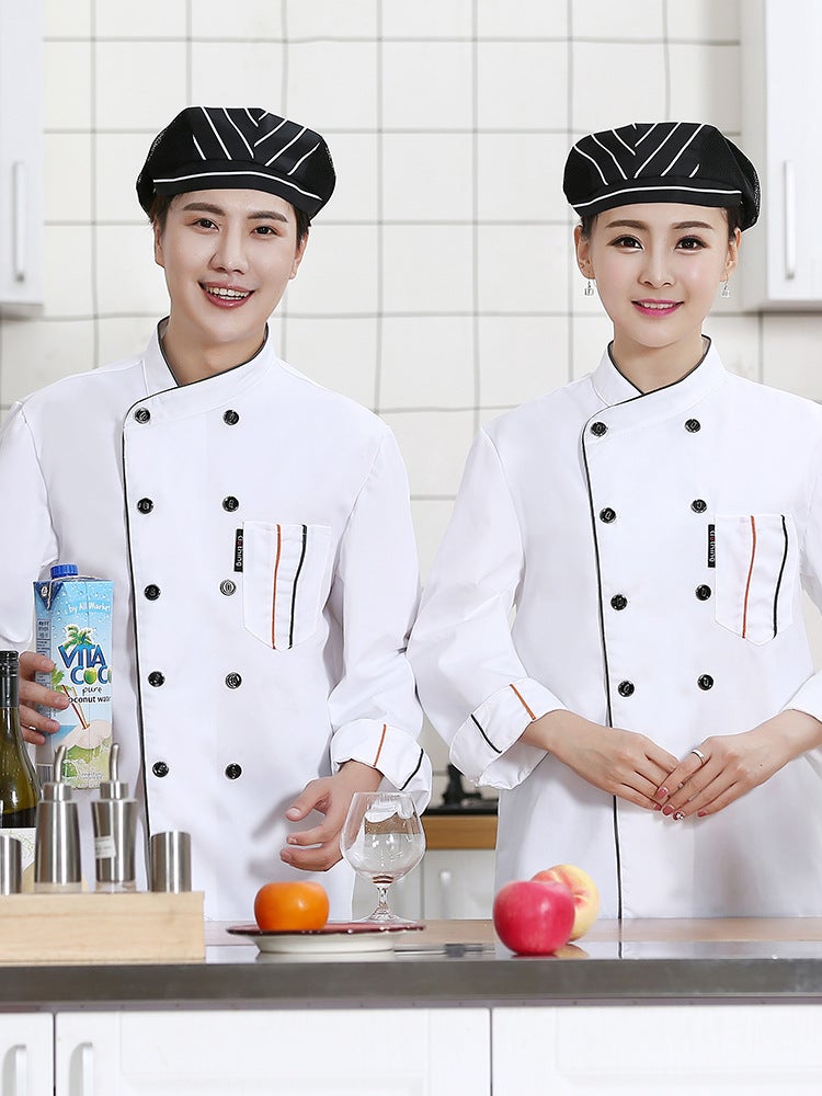 Chef Uniform Long-Sleeved Clothing For Men And Women Kitchen Baking Pastry Pastry Chef Work Clothes Dessert Shop Bakery - Image 3