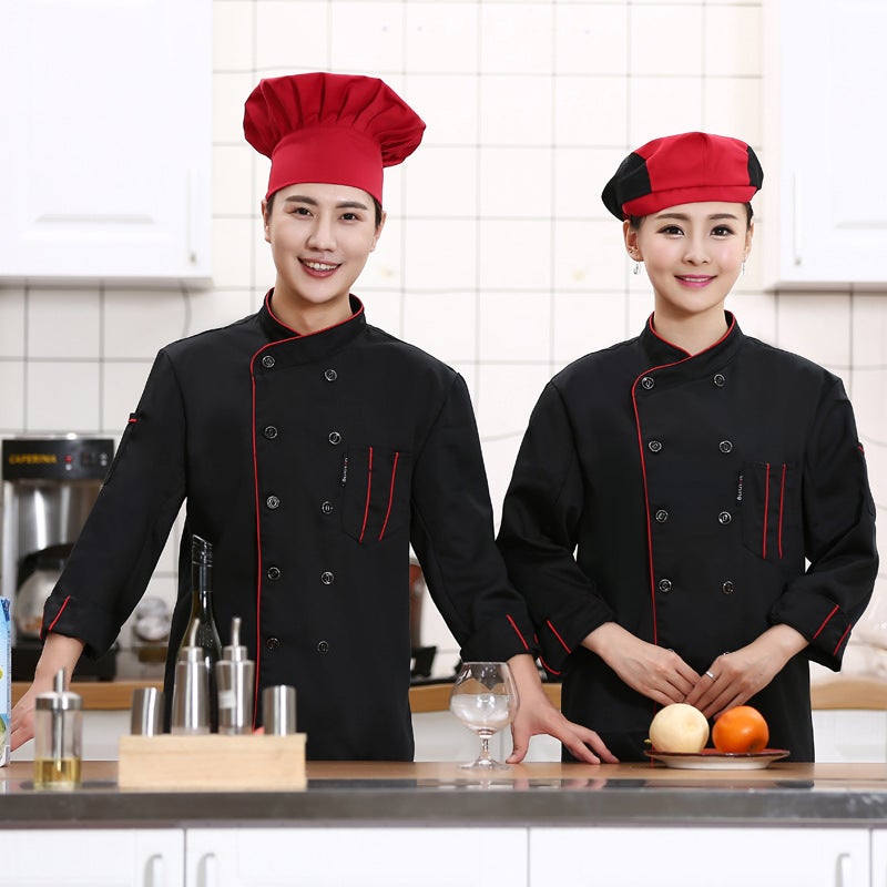 Chef Uniform Long-Sleeved Clothing For Men And Women Kitchen Baking Pastry Pastry Chef Work Clothes Dessert Shop Bakery - Image 1