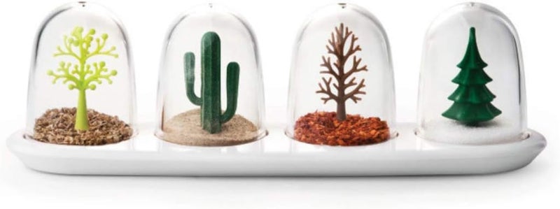 TabEnter Kitchen Seasoning Jar with Tray, Seasoning Shaker, Four Seasons Design, 4 in 1 - Image 1