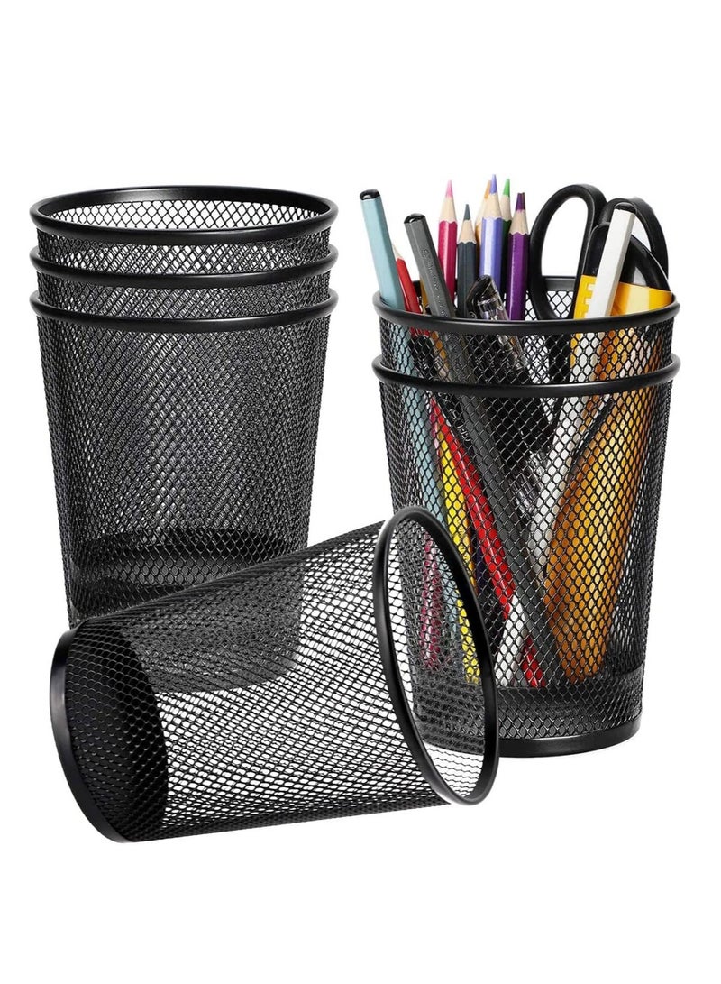 Sylqvxh Pen Holder 6 Pack, Mesh Metal Pencil Cup, Durable Pen Organizer Desk Organisers Set for Office Desk Storage and Organise - Image 1