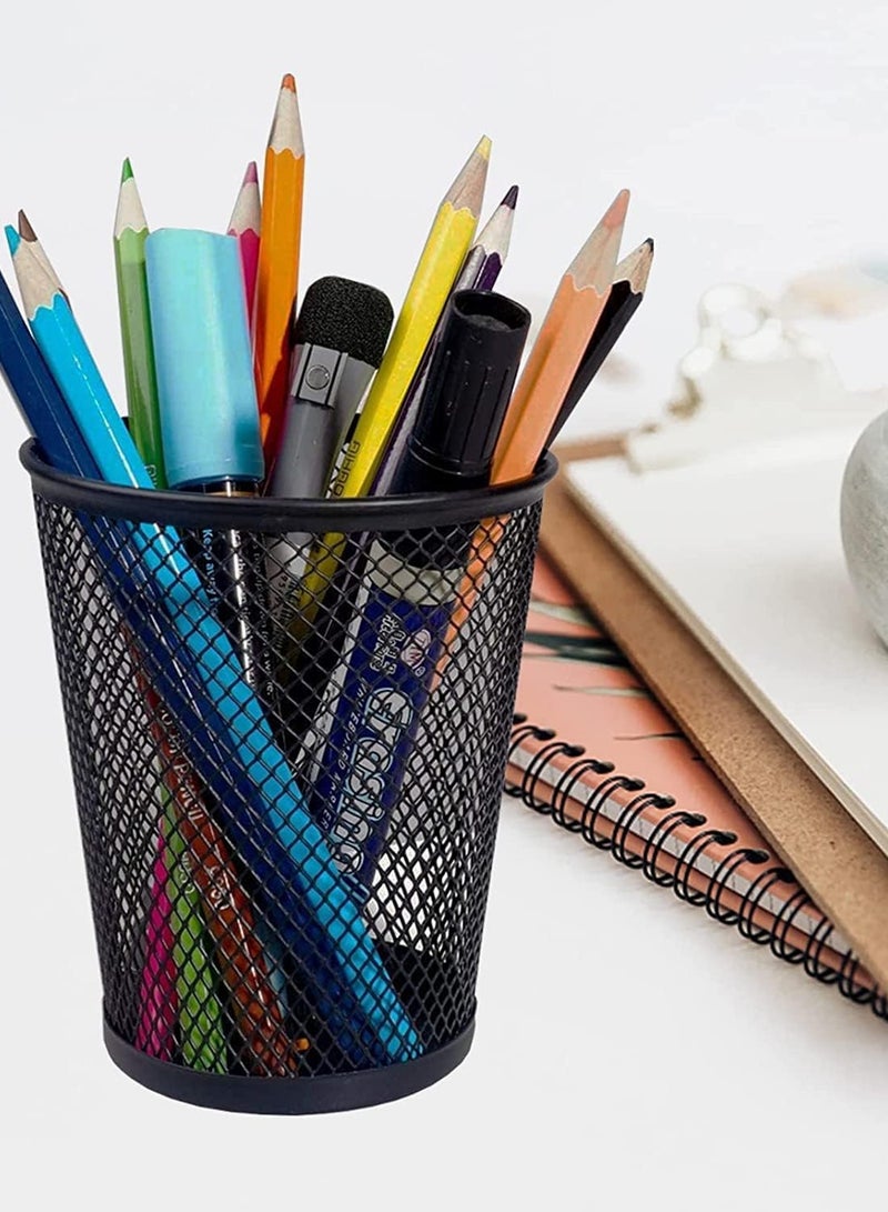 Sylqvxh Pen Holder 6 Pack, Mesh Metal Pencil Cup, Durable Pen Organizer Desk Organisers Set for Office Desk Storage and Organise - Image 4