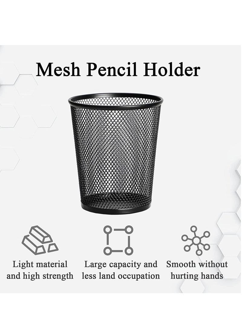Sylqvxh Pen Holder 6 Pack, Mesh Metal Pencil Cup, Durable Pen Organizer Desk Organisers Set for Office Desk Storage and Organise - Image 5
