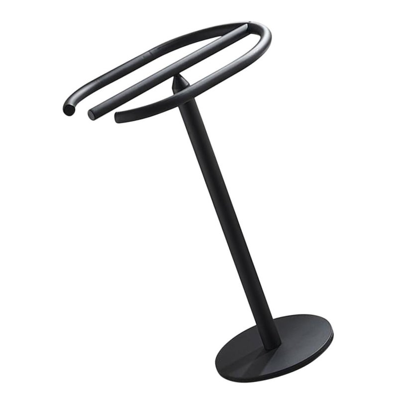 Black Stainless Steel Freestanding Towel Stand Holder Rack For Bathroom Kitchen - Image 2