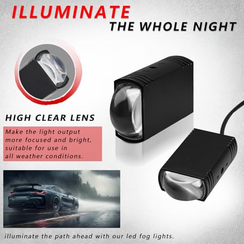AUOKAY Motorcycle Driving Lights Double Color Lights White/Amber 3 Modes Hi/Lo Beam Sport Front Grille LED Lights with Lens Waterproof for SUV ATV Bike UTV Truck Boat,Pack of 2 - Image 5