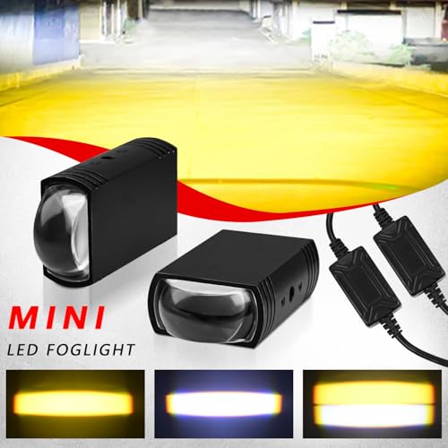AUOKAY Motorcycle Driving Lights Double Color Lights White/Amber 3 Modes Hi/Lo Beam Sport Front Grille LED Lights with Lens Waterproof for SUV ATV Bike UTV Truck Boat,Pack of 2 - Image 2