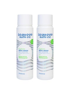 The Seaweed Bath Co. Seaweed Bath Co Hydrate Body Wash Eucalyptus Peppermint Scent 12 Ounce Pack of 2 Shower Gel for Men  Women Vegan Paraben Free Sulfate Free Cruelty Free 