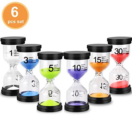 EMDMAK Sand Timer Colorful Hourglass Sandglass Timer 1 min/3 mins/5 mins/10 mins/15 mins/30 mins Sand Clock Timer for - Image 1