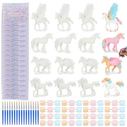 BONNYCO Unicorn Party Favors for Kids Painting Kit Pack 16 Goodie Bags Stuffers for Kids 35 48 Goody Bag Stuffers Pinata Classroom Prizes Return Gifts Birthday Girl Unicorn Party Supplies - Image 1