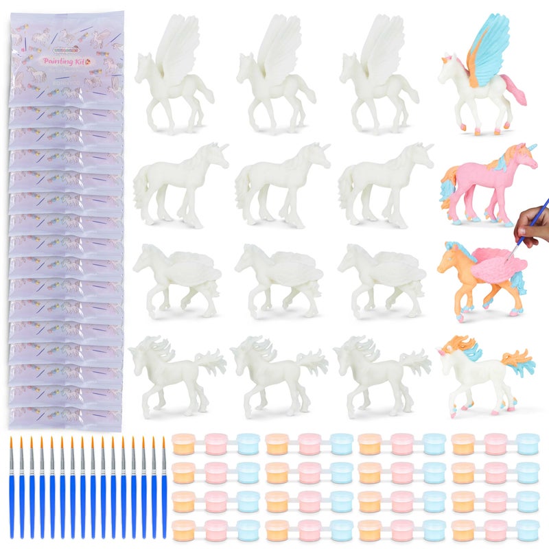 BONNYCO Unicorn Party Favors for Kids Painting Kit Pack 16 Goodie Bags Stuffers for Kids 35 48 Goody Bag Stuffers Pinata Classroom Prizes Return Gifts Birthday Girl Unicorn Party Supplies - Image 2