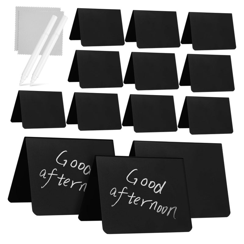 Double Sided Mini Chalkboard Signs 20pcs With White Pen And Cleaning Cloth - Image 2