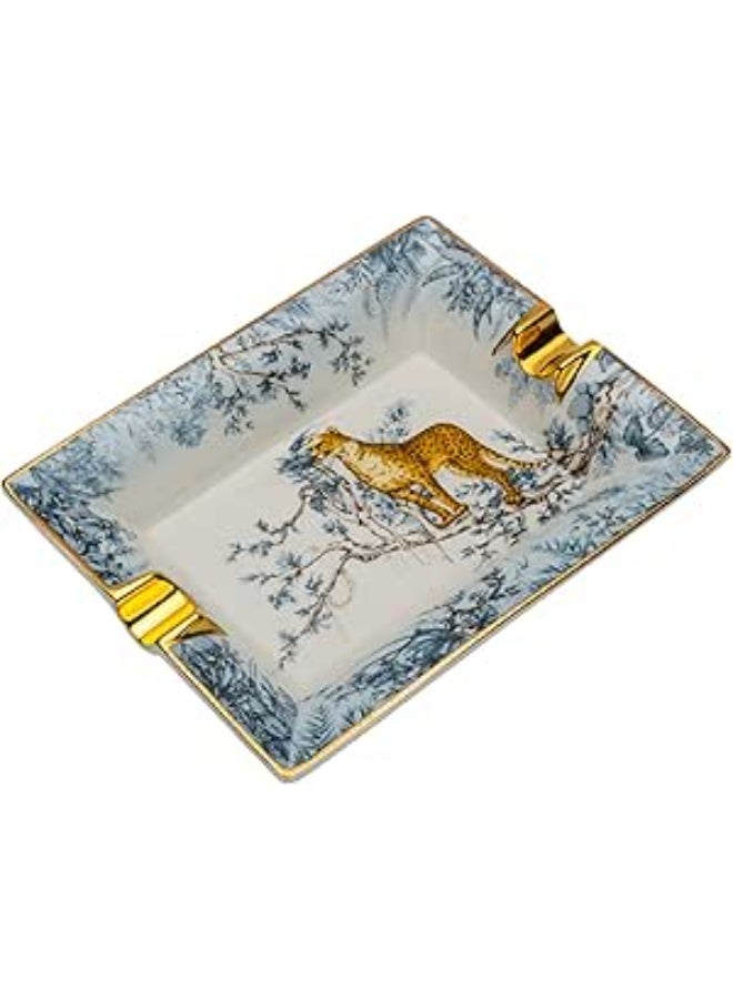 LUBINSKI Luxury Metal Cigar Ashtray – Square Tray Design – For Home, Office, and Holiday Gifting – Brown - Image 3