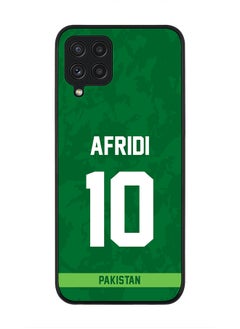 Rugged Black Edge Case for Samsung Galaxy A22 (LTE / 4G) , Slim fit Soft Case Flexible thin Cover - Player Name - AFRIDI, Jersey Number- 10